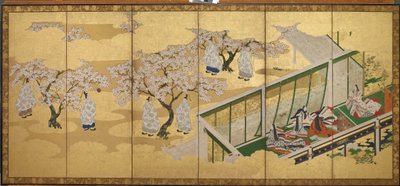 <em>Příběh Genji</em>, kapitola 34; Kashiwagi zahlédne třetí princeznu od Tosa Mitsuoki