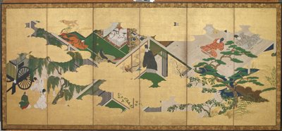 <em>Příběh Genjiho</em>, kapitola 2: Návštěva prince Genjiho v Utsusemi od Tosa Mitsuoki