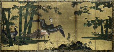 Pávi a bambus, konec 1500s. od Tosa Mitsuyoshi