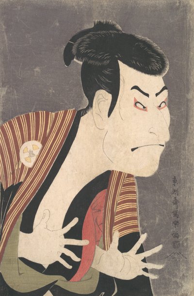 Kabuki herec Otani Oniji III jako Yakko Edobei ve hře The Colored Reins of a..., 6. měsíc, 1794. od Toshusai Sharaku