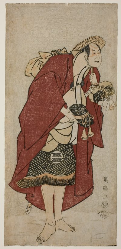 Herec Sakata Hangoro III jako ženich Abumizuri no Iwazo v Koriyamě, ve skutečnosti Kurisaka Taro Tomonori od Toshusai Sharaku