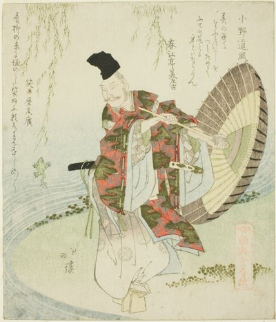 Ono no Tofu, ze série „Shromáždění starších poezie (Shoshikai bantsuzuki)“ od Totoya Hokkei