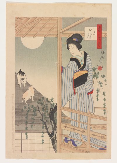 Setsugekka/Oborozuki, 10. ledna od Toyohara Chikanobu