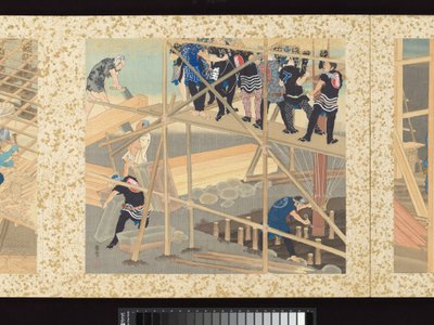 Řemeslníci, krásy a výroční akce od Toyohara Kunichika