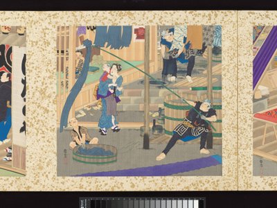 Řemeslníci, krásy a výroční akce od Toyohara Kunichika