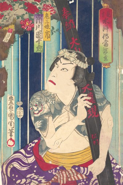 Imagina ry port rai t, shuif ← Uan of f S Tage: Toryudai Mitte Suikoden Torodai-a c a r, Ichi. .. .. , 1875. od Toyohara Kunichika