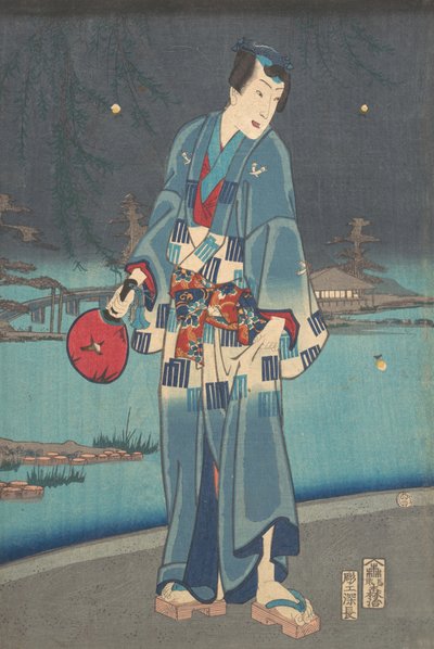 Algae de r Genji-Fillet fly Viewing g This world Genji test Firefly play, 1861. od Toyohara Kunichika