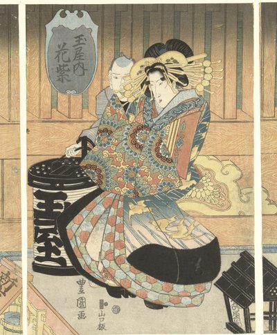 Tři kurtizány z domu Tamaya od Toyokuni (II) , Utagawa
