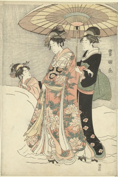 Sněhová koule od Toyokuni (II) , Utagawa
