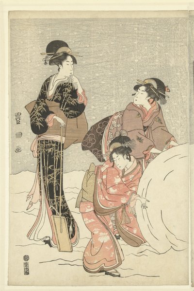 Sněhová koule od Toyokuni (II) , Utagawa