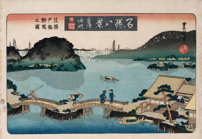 Twilight, Atami“, ze série „Osm pohledů na známá místa“ od Toyokuni II