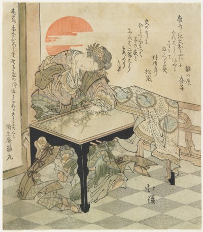 (Čínská princezna u vyšívacího stolu), 1828 od Toyota Hokkei