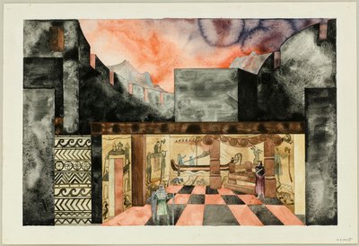 Scénický návrh pro Tragedy Die Nibelungen od Friedricha Hebbela, cca 1934. od Traugott Müller