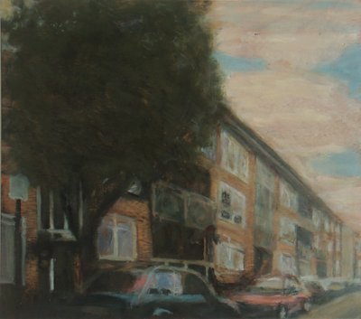 Místo k životu 4, 2010 (olej na překližce) od Trevor Burgess