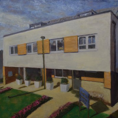 Místo k životu 64, 2018 (olej na překližce) od Trevor Burgess