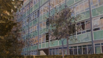Místo k životu L6, 2013 (olej na překližce) od Trevor Burgess