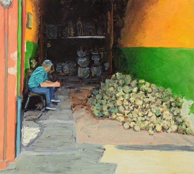 Ananasová trilogie 1 (San José, Kostarika), 2018 (olej na desce) od Trevor Burgess