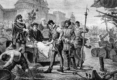 Platba starověkého poplatku za cypřiš, Bordeaux, Francie, 1453 1882-1884 od Trichon