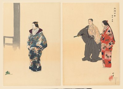 Herci z divadla Noh hrají Tomonaga Tomonaga (název na objektu) Play a Hundred Noh (název série) Nogaku hyakuban (název série na objektu) od Tsukioka Kogyo