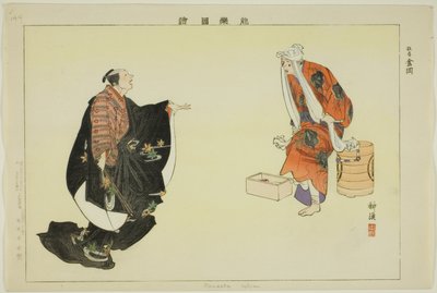 Kanaoka (Kyogen), ze série "Pictures of No Performances (Nogaku Zue)" od Tsukioka Kogyo