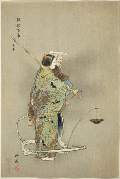 Michimori, ze série "Sto dramat (Nogaku hyakuban)" od Tsukioka Kogyo