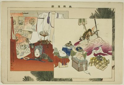 Vlastnosti, ze série "Pictures of No Performances (Nogaku Zue)" od Tsukioka Kogyo
