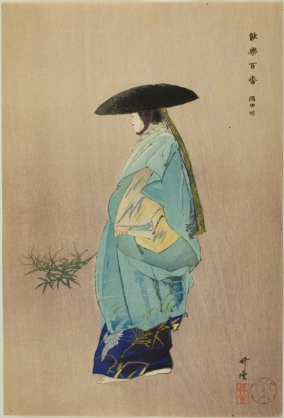 Sumidagawa, ze série "Sto no dramat (Nogaku hyakuban)" od Tsukioka Kogyo