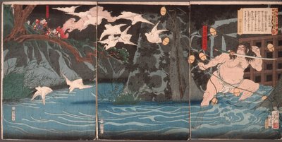 Večerní déšť v Nagašinu od Tsukioka Yoshitoshi
