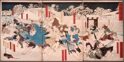 Padlé květy ve sněhu od Tsukioka Yoshitoshi