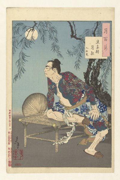 Kumonryu za měsíční noci ve vesnici klanu Shi. Shikason tsukiyo, Kumonryu (titul na objektu) Sto aspektů Měsíce (název série) Tsuki hyakushi (název série na objektu) od Tsukioka Yoshitoshi