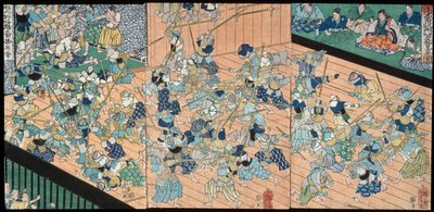 Žáci Uji Jōetsu při šermířském výcviku od Tsukioka Yoshitoshi