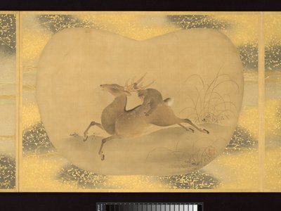 Album vějířovitých obrazů postav, ptáků a květin od Tsunenobu Kano