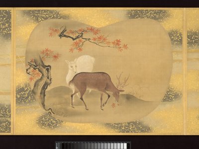 Album vějířovitých obrazů postav, ptáků a květin od Tsunenobu Kano