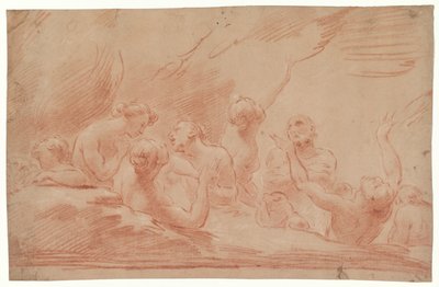 Seelen im Fegefeuer, Studie für Der selige Johannes Burali bittet die selige Jungfrau, für die Seelen im Fegefeuer zu intervenieren, San Bartolomeo, Bologna od Ubaldo Gandolfi