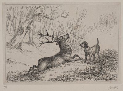 Ilustrace k básni „Hjorten“ od Gotfreda Rodea od Ubekendt