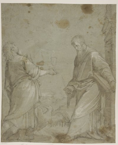 Svatý Jan Evangelista a Bartoloměj z „Cassola altarpiece“ Jacopa Bassana od Ubekendt Ubekendt