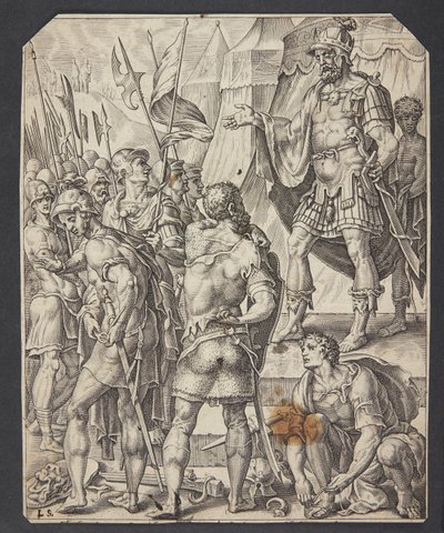David vyzbrojuje své muže od Ubekendt efter Maarten van Heemskerck