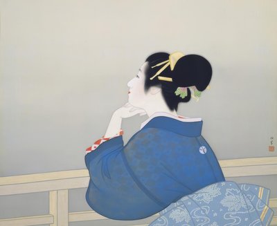 Žena čeká na východ měsíce od Uemura Shoen