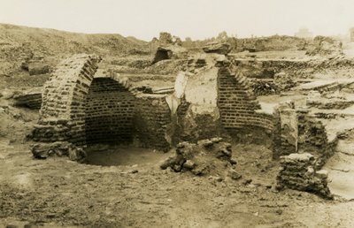Trojlodní budova, al-Fustát, Egypt, fotografie Ugo Monneret de Villard od Ugo Monneret de Villard
