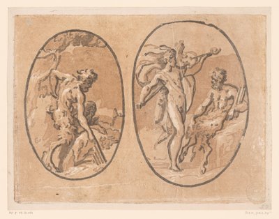 Marsyas den Minervin panfluit vindt od Ugo da Carpi (possibly)