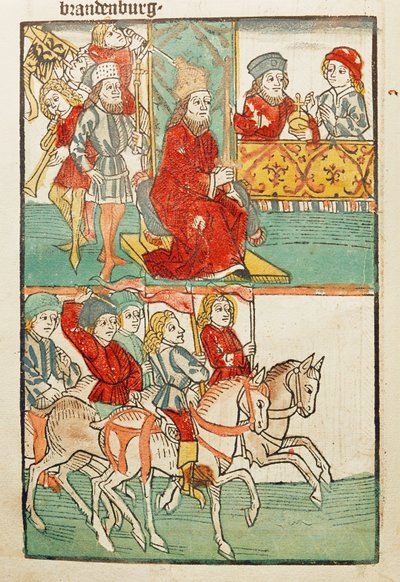 Darování norimberského purkrabího Friedricha von Hohenzollern císařem Zikmundem s Braniborskou markou ... od Ulrich von Richental