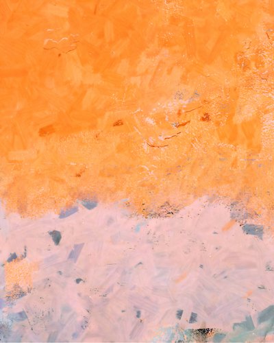 Abstraktní obraz „Orange Blush“ od Uma Gokhale