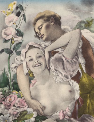 Brunelleschiho ilustrace pro Contes et Nouvelles de La Fontaine (barevná litografie) od Umberto (after) Brunelleschi