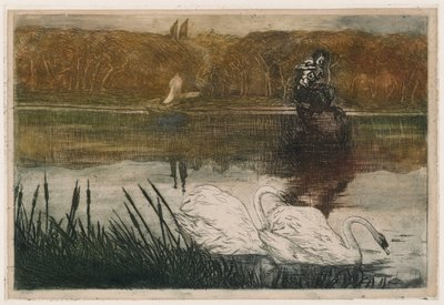 Jezero s labutěmi od Umberto Boccioni