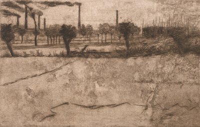 Krajina s průmyslovými závody, 1909. od Umberto Boccioni