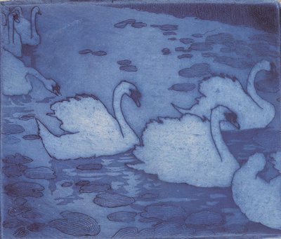labutě od Umberto Boccioni