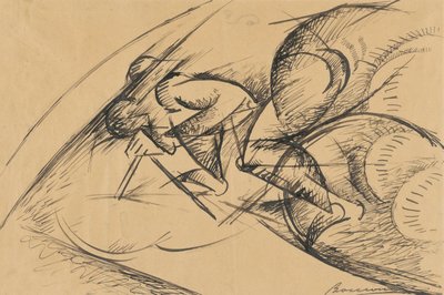 Studie dynamické síly cyklisty I od Umberto Boccioni