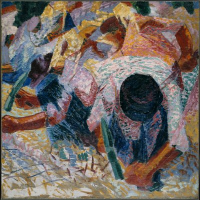 Die Straßenpflasterer od Umberto Boccioni