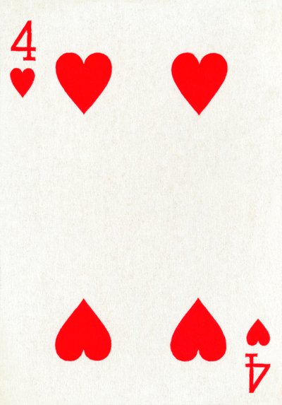 4 of Hearts z balíčku hracích karet Goodall & Son Ltd., c1940 od Unbekannt
