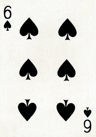 6 of Spades z balíčku hracích karet Goodall & Son Ltd., c1940 od Unbekannt